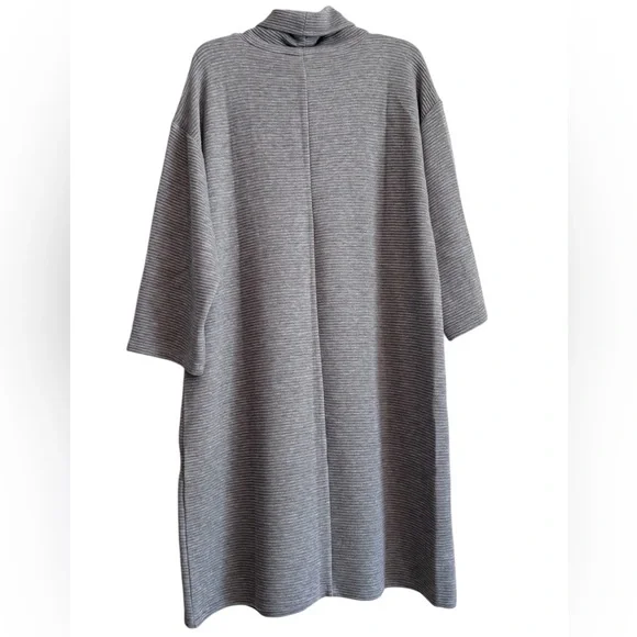 LOFT Turtle Neck Gray Sweater Dress - Picture 3 of 5